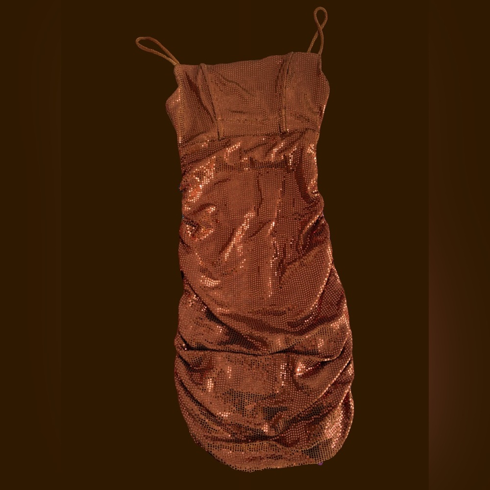 Urban Outfitters - copper sequin scrunchy dress